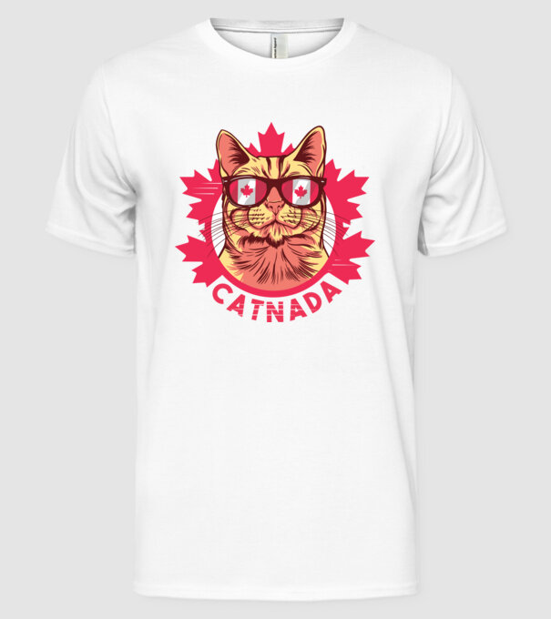 Catnada model alb pe tricou