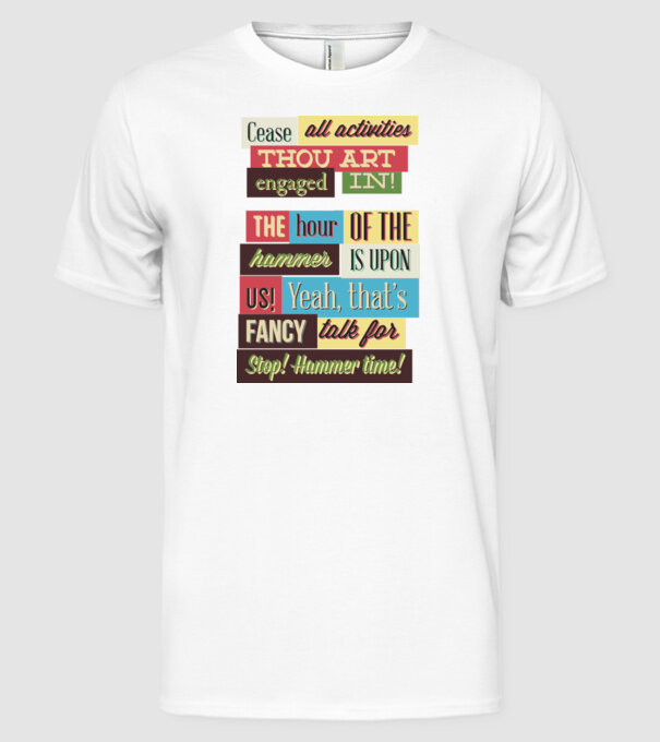 Cease all activities thou art engaged in model alb pe tricou