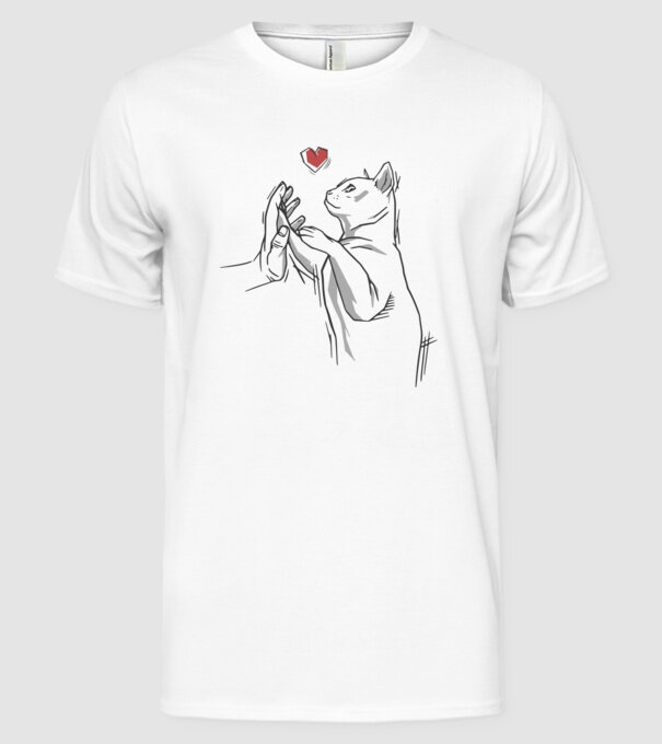 Prietenie Pisică Cal model alb pe tricou