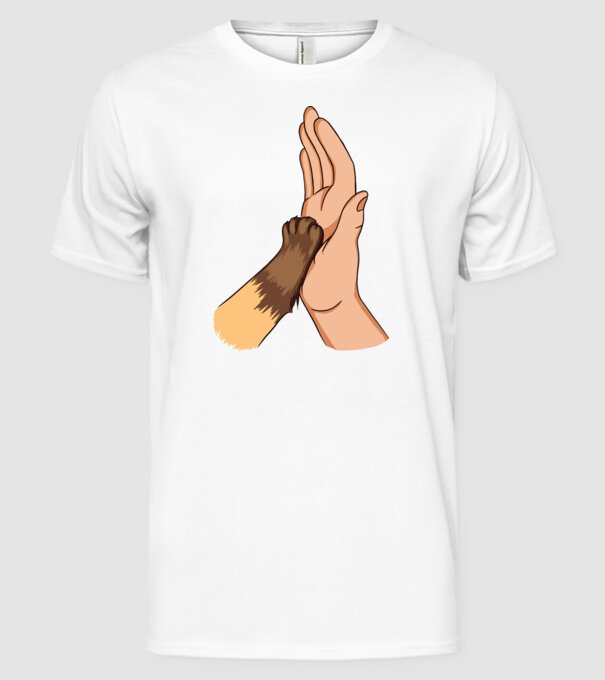 Labă de Pisică model alb pe tricou