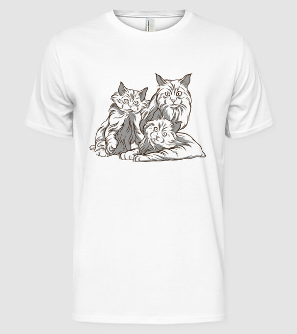 Pisicuțe model alb pe tricou