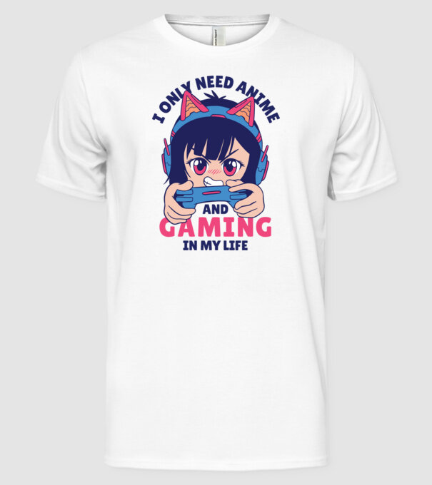 Am nevoie doar de Anime și Jocuri model alb pe tricou