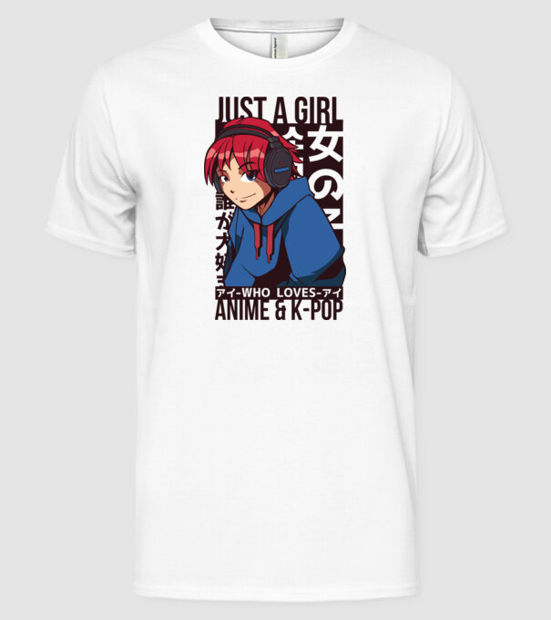 Doar o fată căreia îi place Anime și K-Pop model alb pe tricou