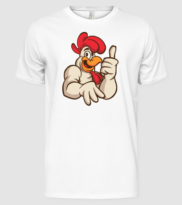 Pui model alb pe tricou