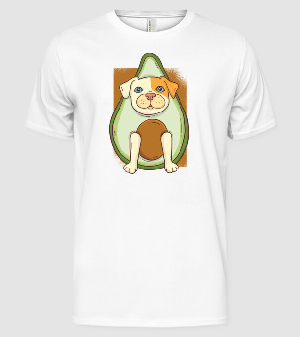 Pitbull Drăguț Avocado model alb pe tricou