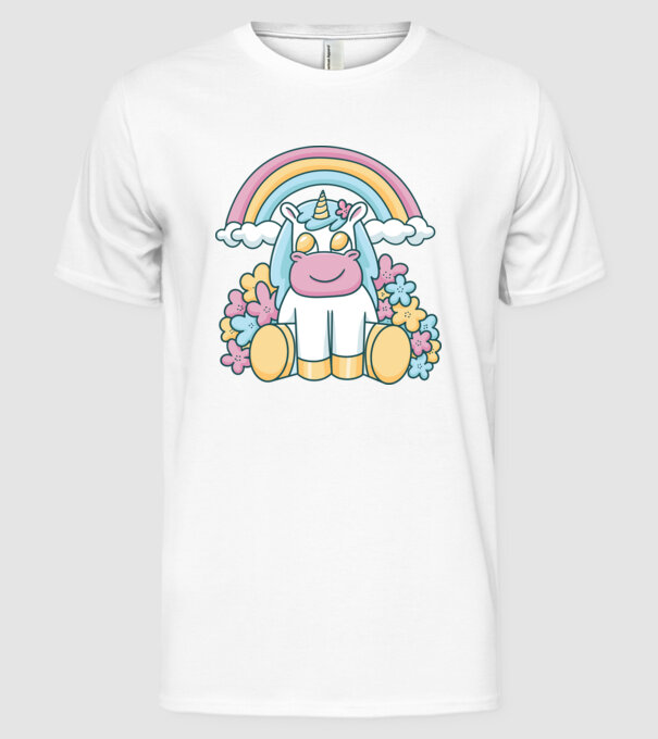 Unicorn drăguț model alb pe tricou