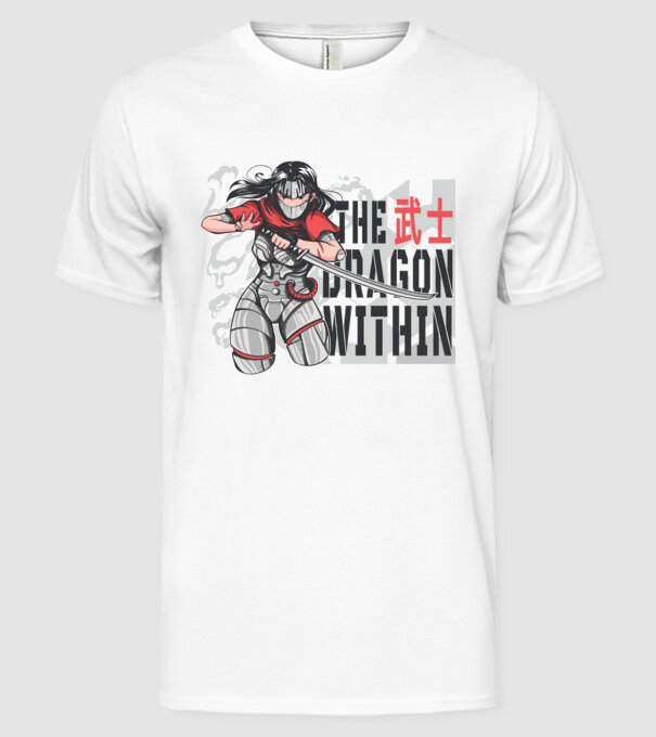 Cyborg Ninja fată Anime model alb pe tricou