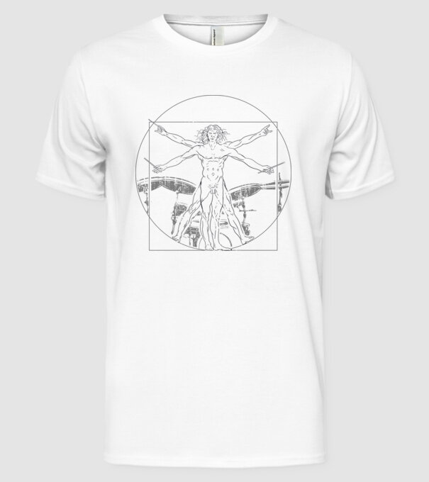 Da Vinci tobe model alb pe tricou