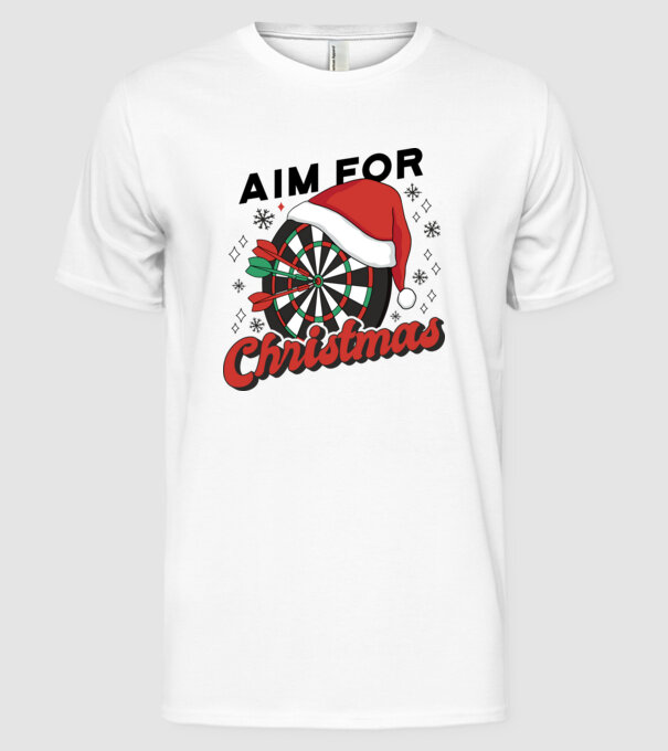 Darts Crăciun model alb pe tricou