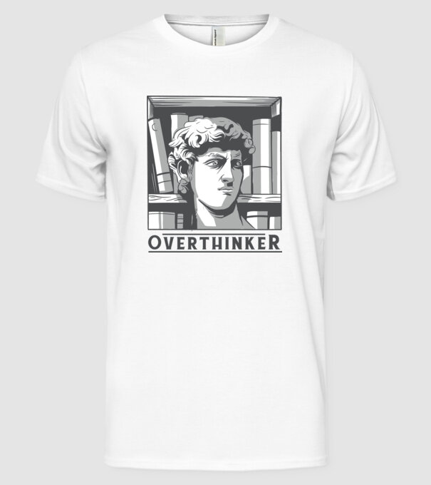 Statuia lui David model alb pe tricou