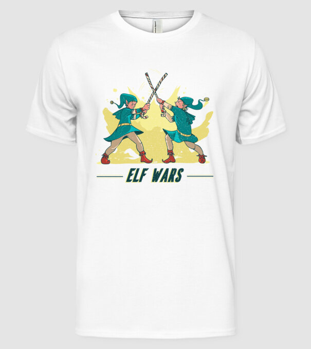 Războiul elfilor model alb pe tricou
