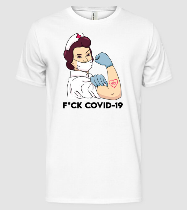 FCK Covid-19 Coronavirus model alb pe tricou