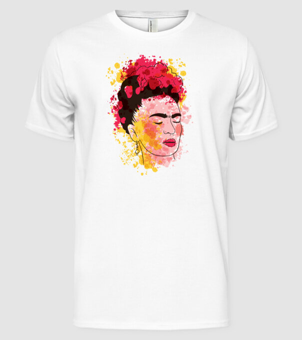 Frida Kahlo model alb pe tricou