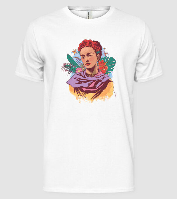 Portret Frida Kahlo model alb pe tricou