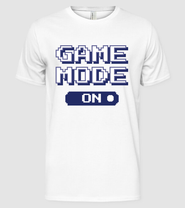Game mode on Gamer pixel model alb pe tricou