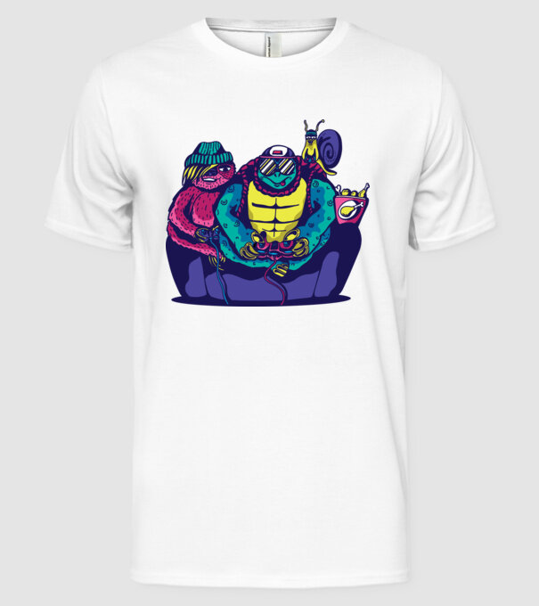 Animale Gamer model alb pe tricou