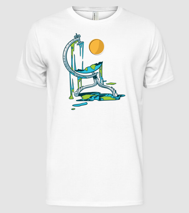Încălzire globală model alb pe tricou