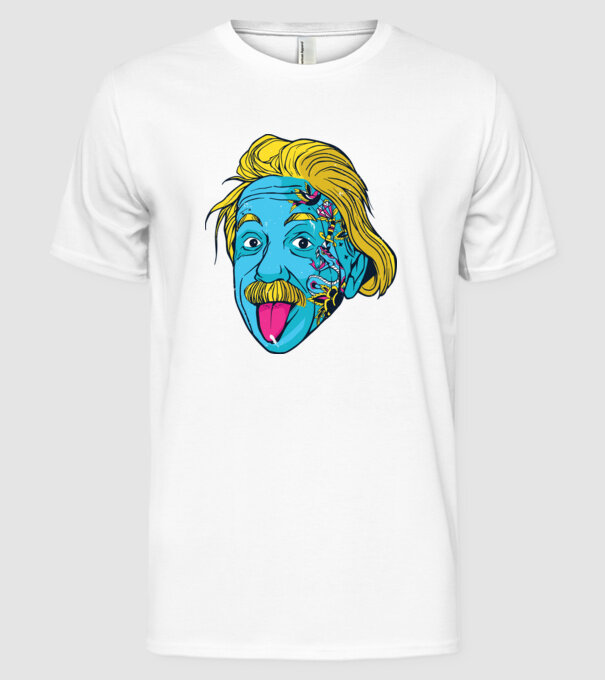Hippy Albert Einstein model alb pe tricou
