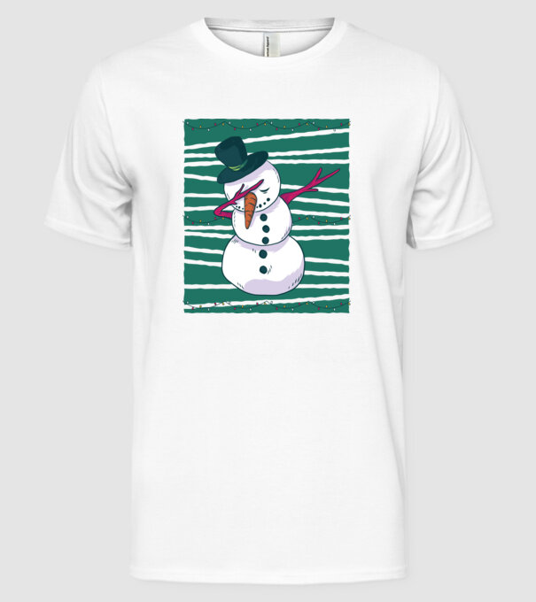 Om de zăpadă DAB Crăciun model alb pe tricou