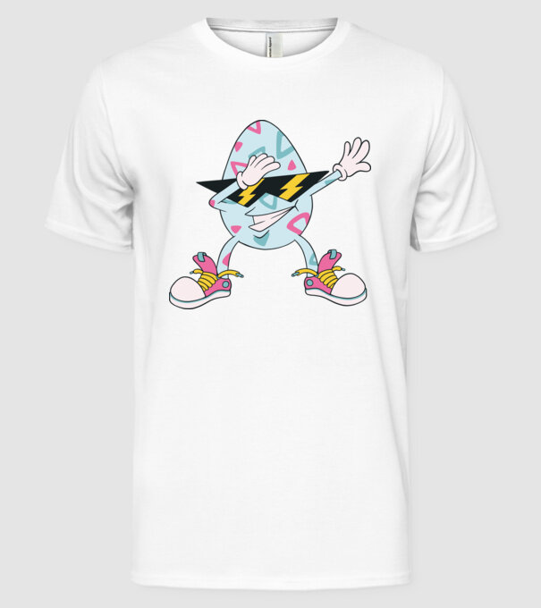 Ouă de Paște Dab model alb pe tricou