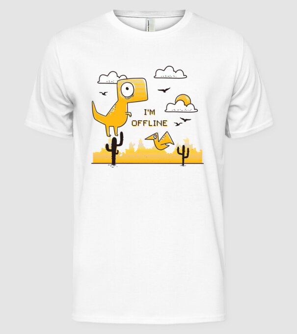 'I''m Offline tricou amuzant' model alb pe tricou