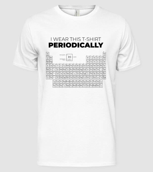 I wear this t-shirt periodically model alb pe tricou
