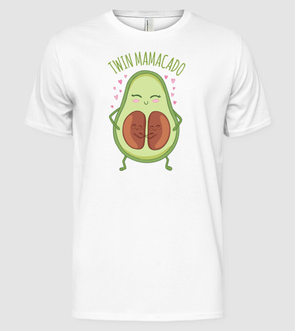 Gemeni Mamacado model alb pe tricou