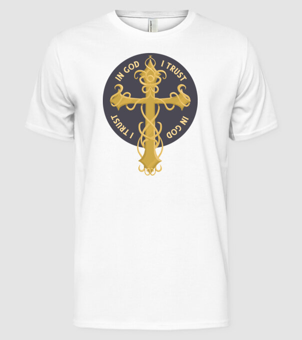 In God We Trust model alb pe tricou