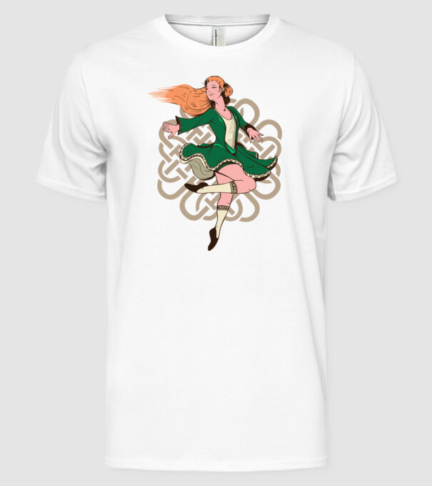 Femeile Dansatoare irlandeză model alb pe tricou