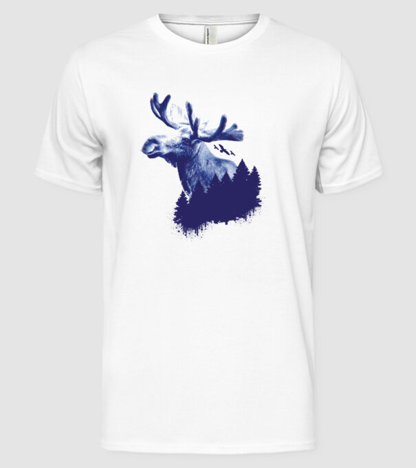 Elan model alb pe tricou