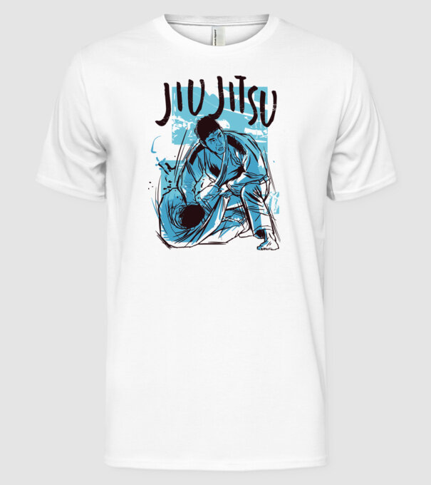 Jiu Jitsu model alb pe tricou