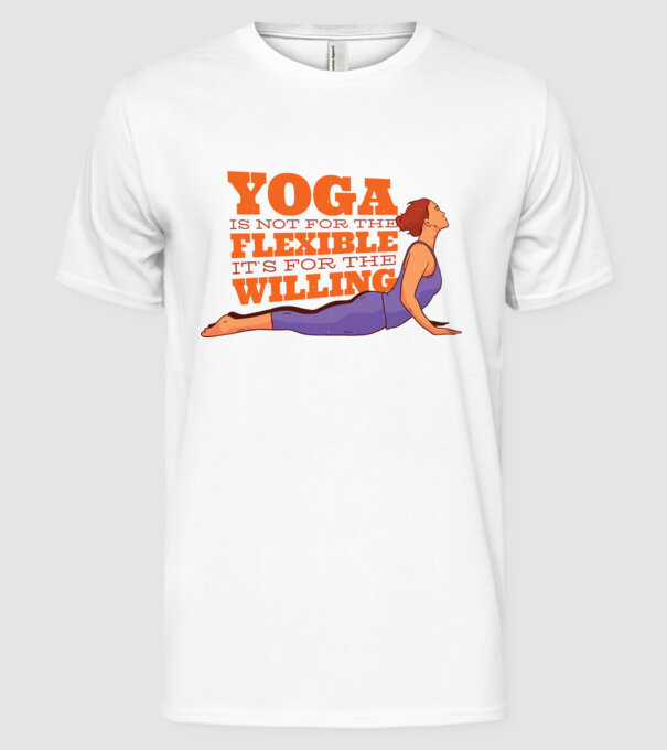 yoga perseverență model alb pe tricou