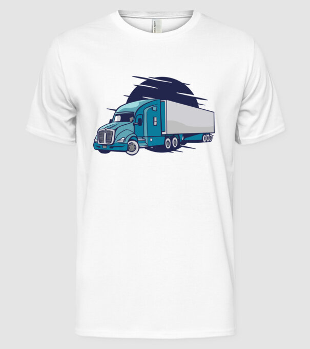 Tricou Șofer de camion model alb pe tricou