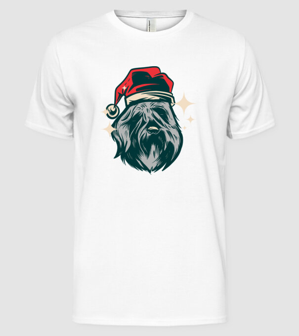 Câine de Crăciun model alb pe tricou