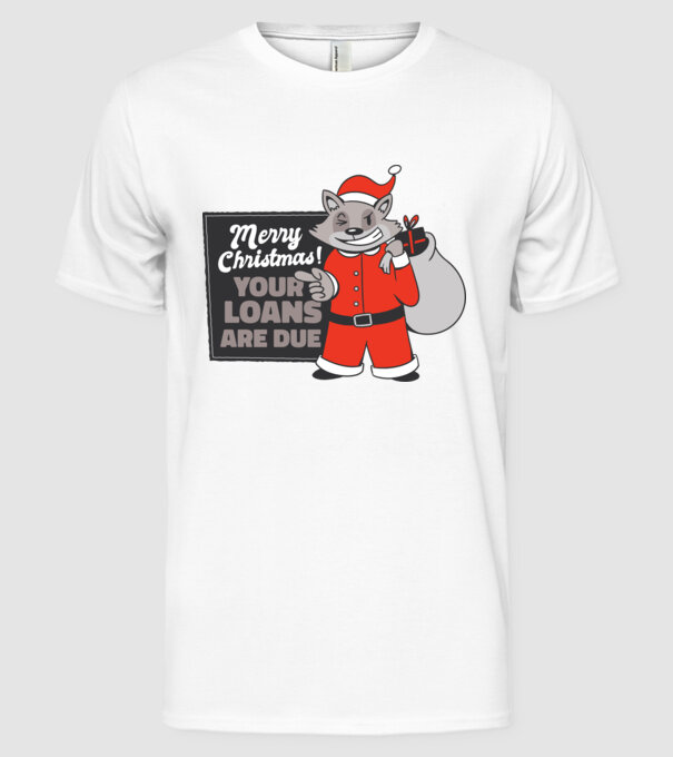 Raton de Crăciun model alb pe tricou