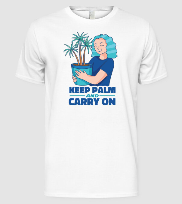 Keep Calm and Carry On model alb pe tricou