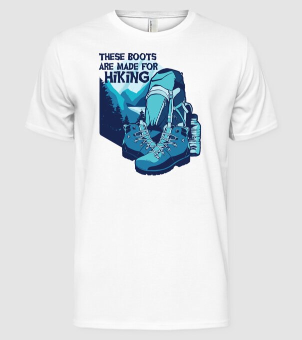 Bocanci de drumeție model alb pe tricou