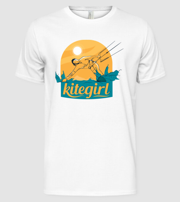 Tricou Kitegirl Kitesurf model alb pe tricou