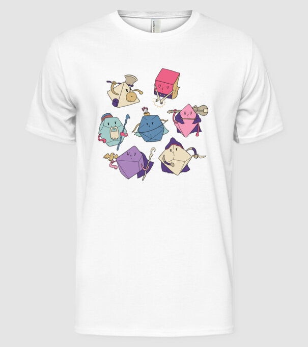 Caractere Cub model alb pe tricou