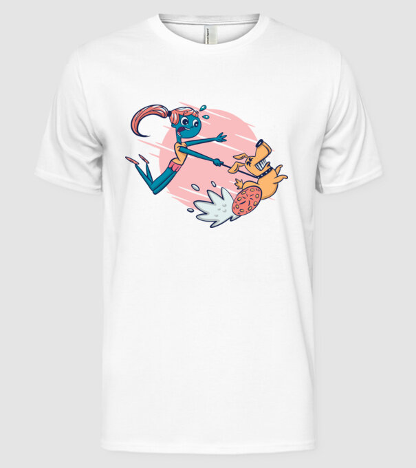 Plimbarea câinilor model alb pe tricou