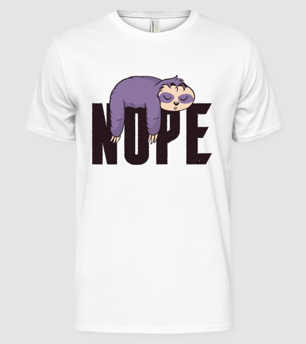 Leneș Nope model alb pe tricou