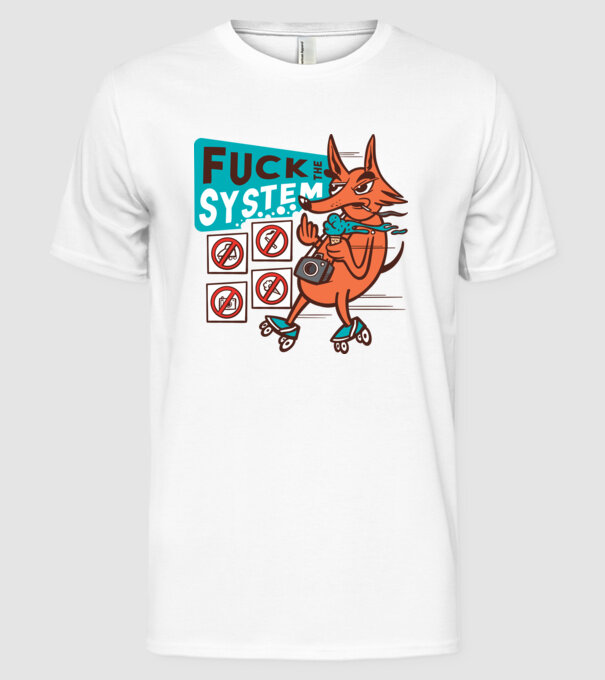Câine Rebel model alb pe tricou