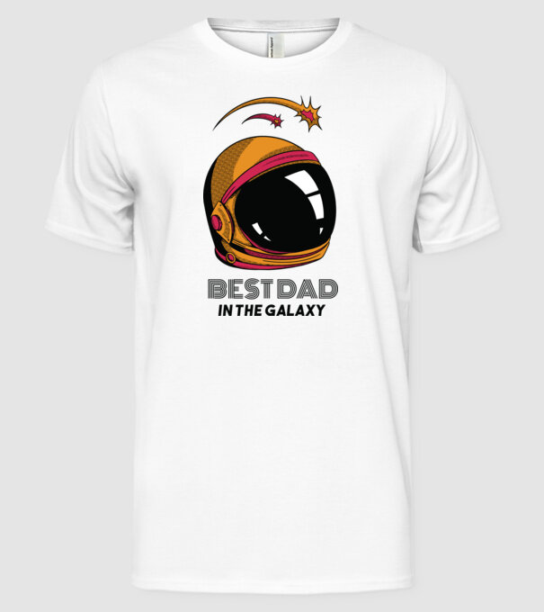 Cel mai bun tată din Galaxie model alb pe tricou