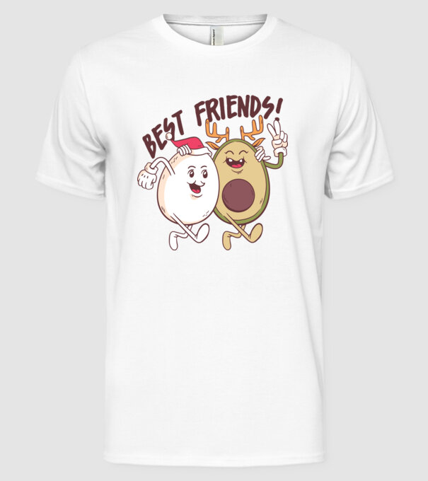 Cei mai buni prieteni vegan model alb pe tricou