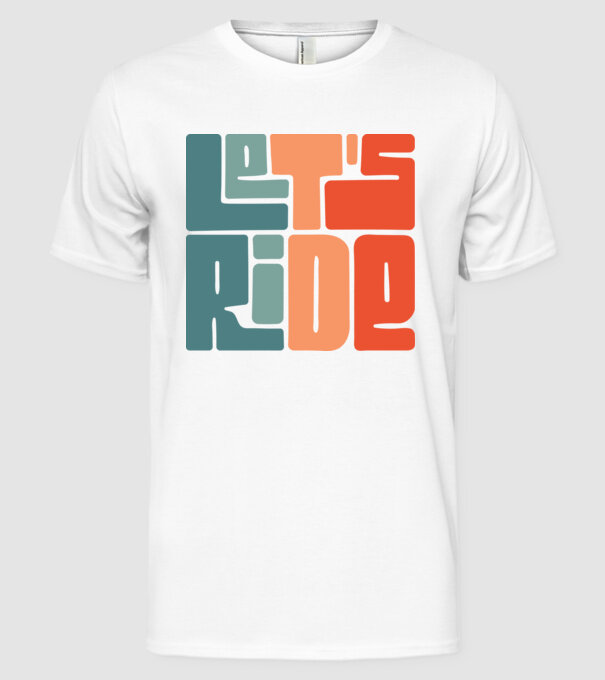'Let''s Ride - Snowboard' model alb pe tricou