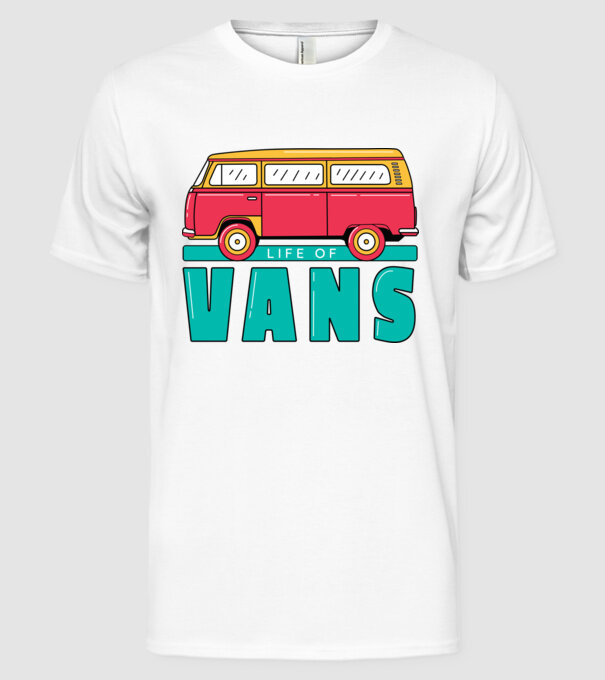 Life of Vans model alb pe tricou