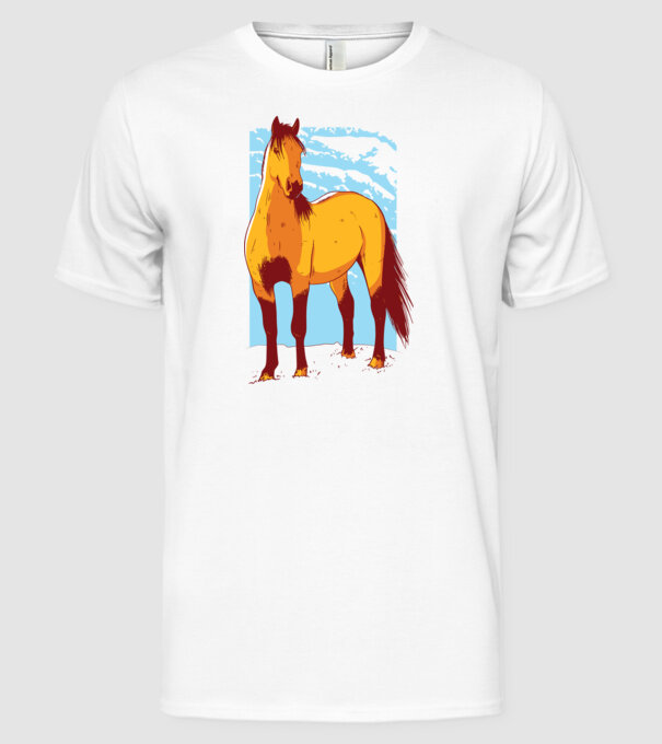 Cal - pentru călăreți model alb pe tricou
