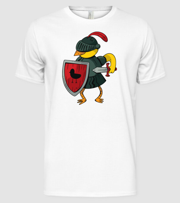 Cavaler Pasăre model alb pe tricou