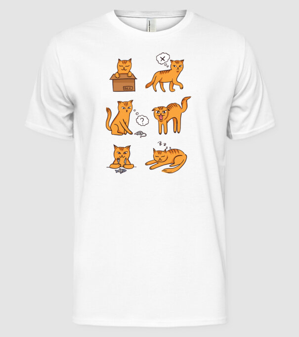 Caracteristici Pisică model alb pe tricou