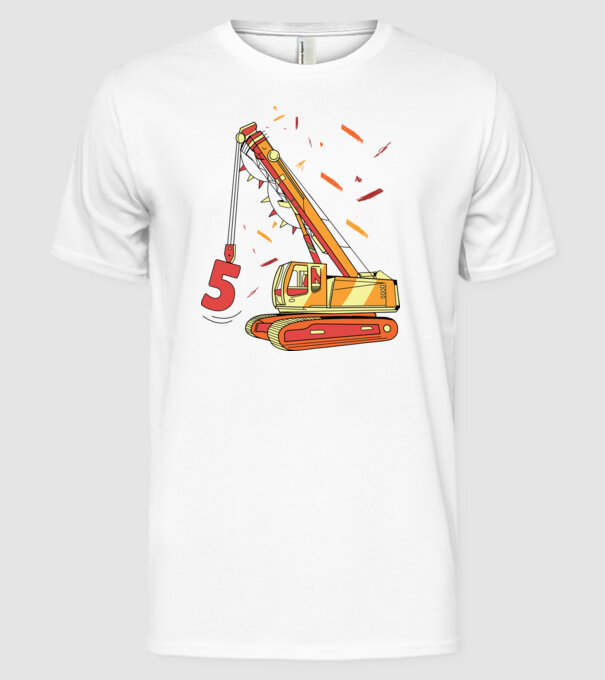 Prindere 5th Birthday model alb pe tricou